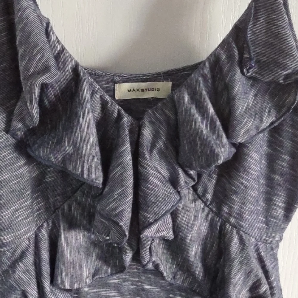 Gray Ruffle-Front Spaghetti-Strap Maxi Dress - Picture 2 of 3